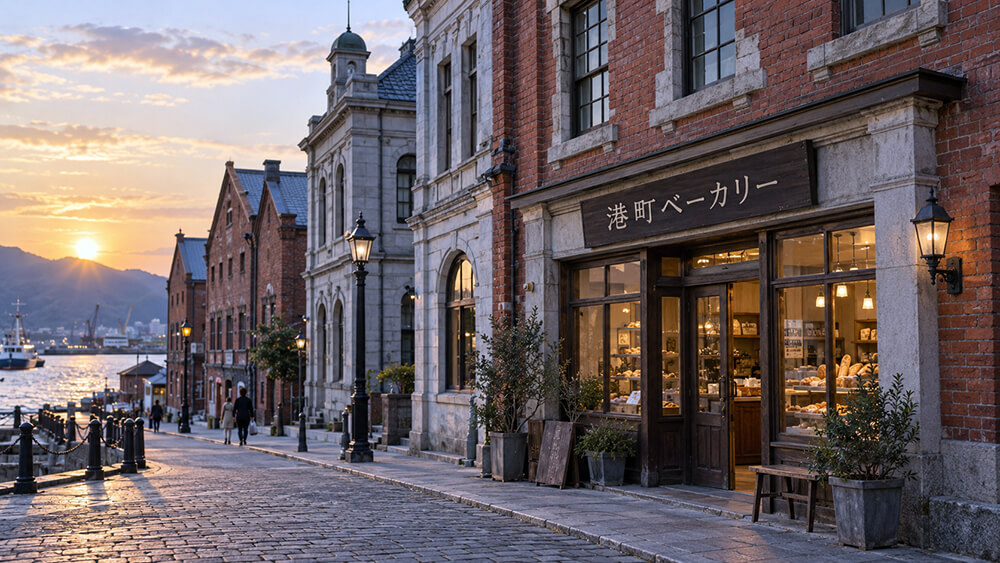 レトロな街並みに合わせて落ち着いた色で製作した店舗看板